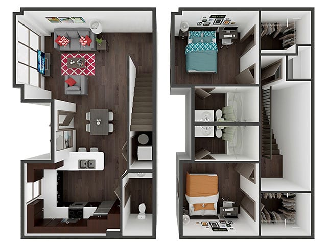 B3 Townhome Floor plan layout