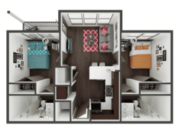 2-bedroom floor plan image