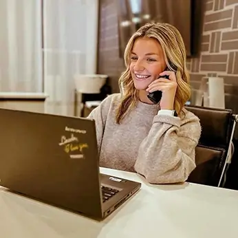 woman using a laptop